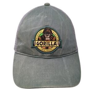 Gorilla Tough Incredibly Strong Strapback Trucker Hat Green One Size Mesh Back
